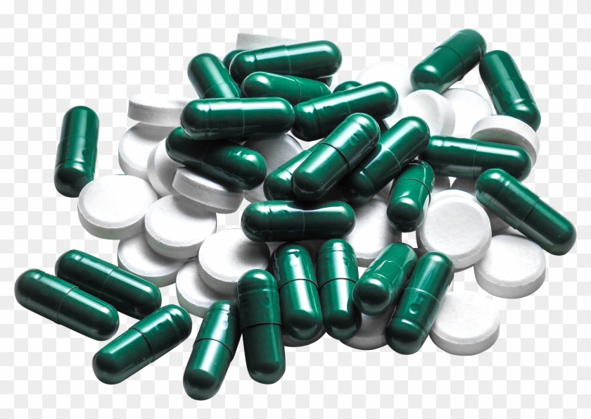 Green Capsule Pills For Pain Clipart