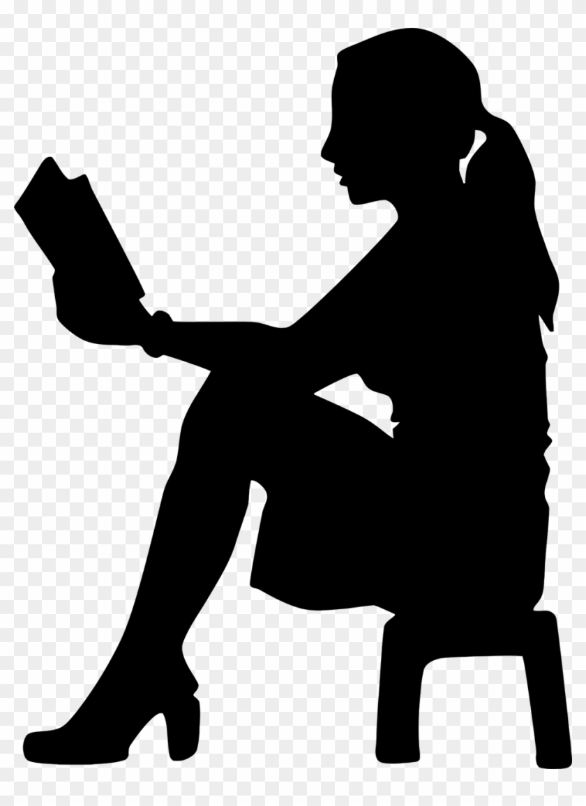 Reading - Book Reading Silhouette Clipart