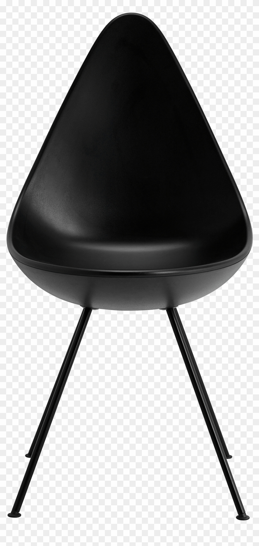 The Drop Chair Arne Jacobsen Black Lacquered Base - Fritz Hansen Drop Black Leather Clipart