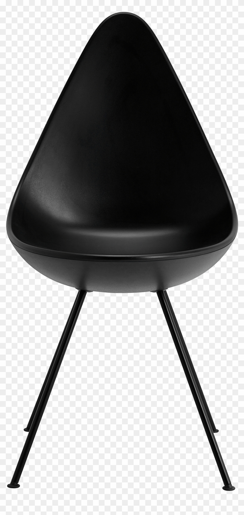 The Drop Chair Arne Jacobsen Black Lacquered Base - Fritz Hansen Drop Black Leather Clipart #120659