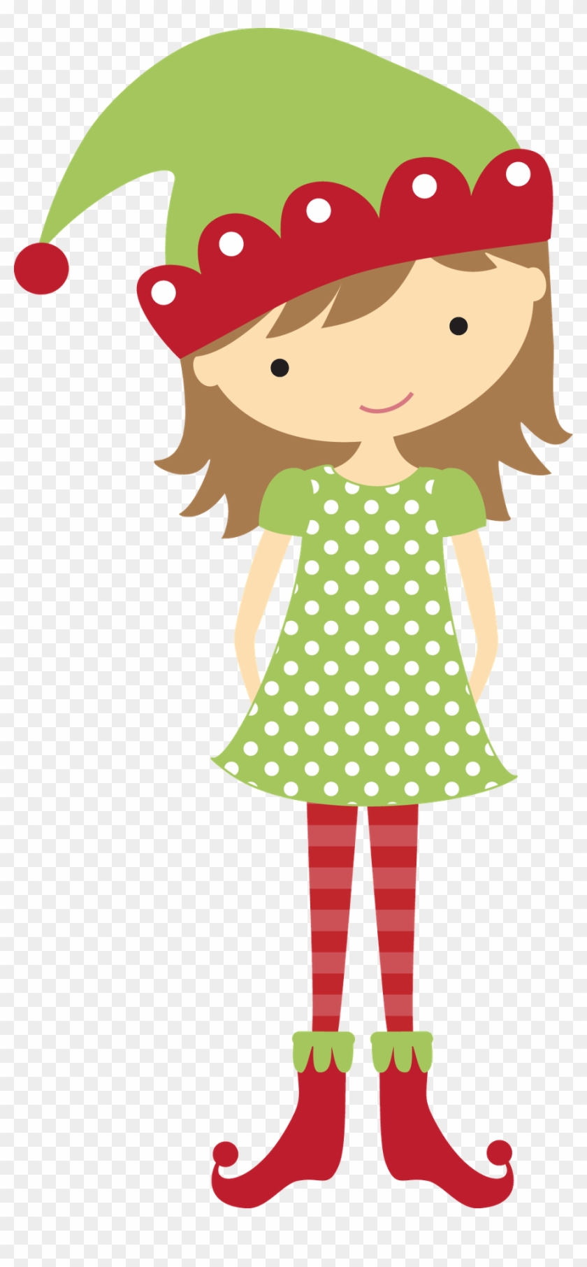 Following My Dreams Christmas Girl - Cute Christmas Elf Clipart - Png Download