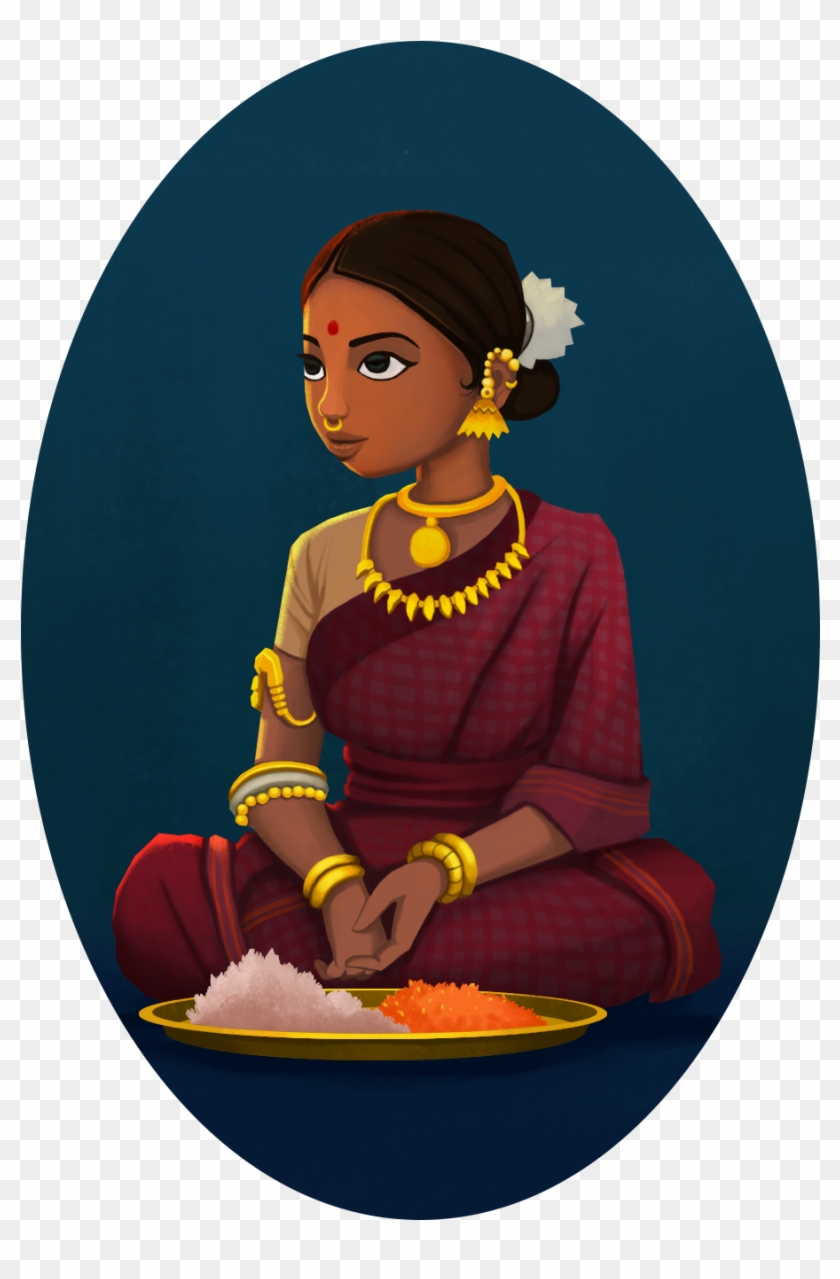 Indian Selling Flowers Character Design My Work Clipart