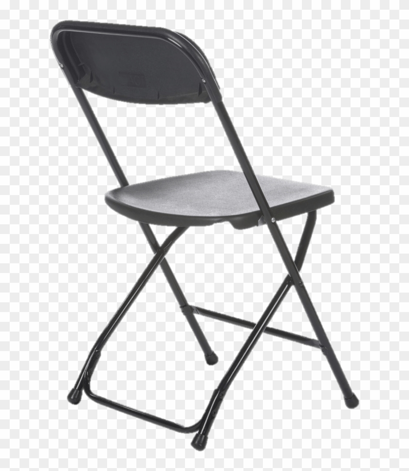 Black Plastic Folding Chair - Folding Chair Back Png Clipart #120974