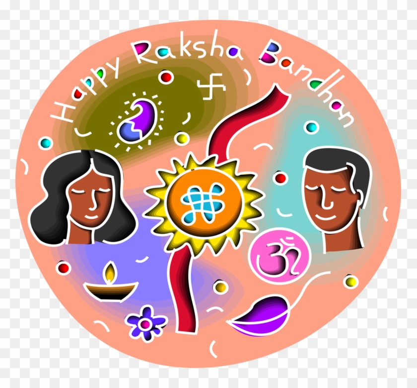 Vector Illustration Of Raksha Bandhan Rakhi Hindu Festival - Circle Clipart