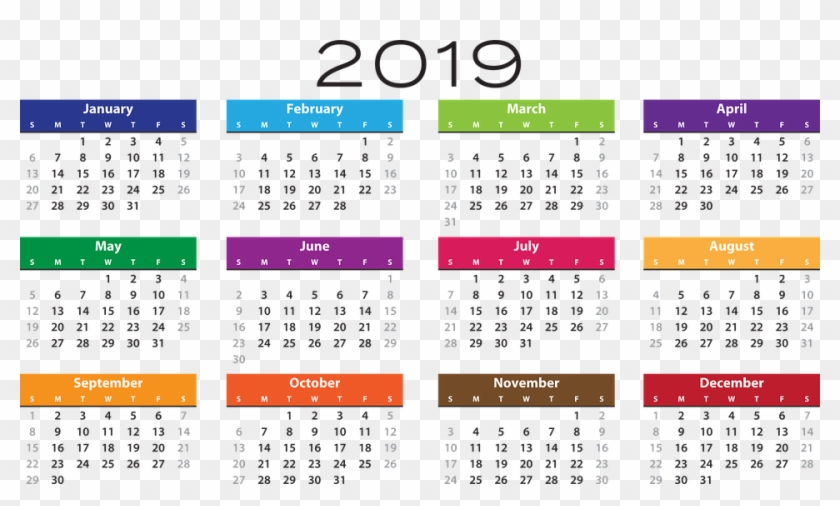 2019 Calendar Png Pic - Calendar 2019 Png Free Download Clipart #121506