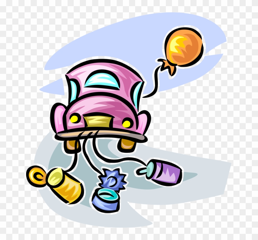 Vector Illustration Of Honeymoon Couple Just Married - Free Just Married Clipart - Png Download #122167