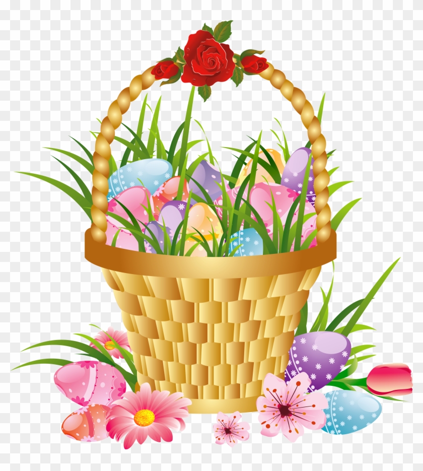 Download Easter Basket Bunny Png Images Transparent - Blue Basket Clipart