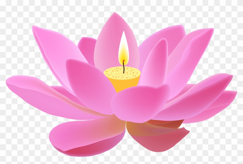 Lotus Candle Free Png Clip Art Image - Lotus Png Transparent Png