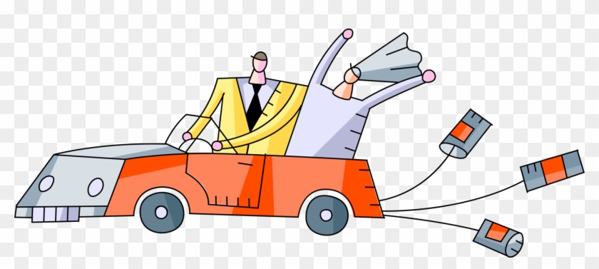 Vector Illustration Of Honeymoon Couple Just Married Clipart #122564