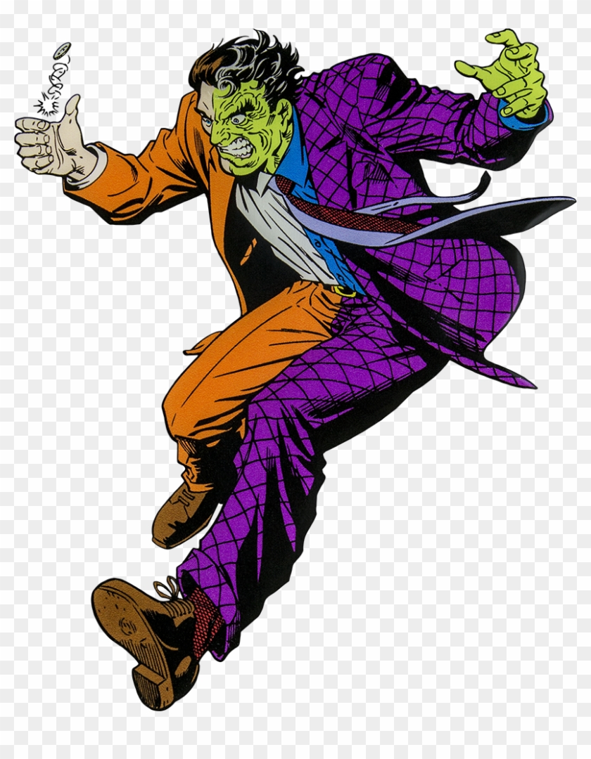 He's Fun To Watch Because Bat Logo - Two Face Batman Comic Png Clipart