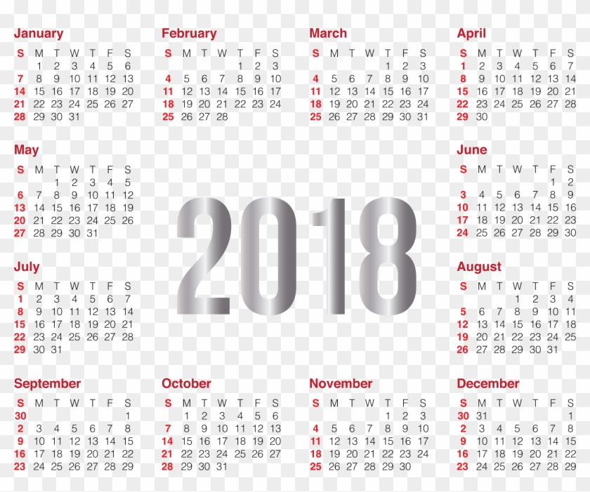 2018 Calendar Png Clipart #123513