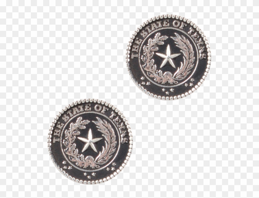 Pinto Ranch Texas State Seal Silver Cufflinks - Earrings Clipart #123557