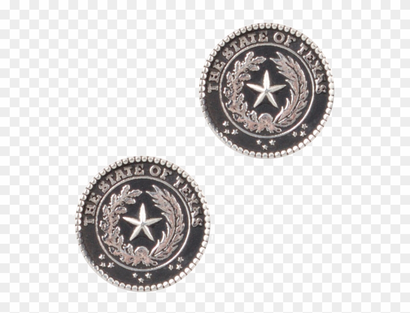 Pinto Ranch Texas State Seal Silver Cufflinks - Earrings Clipart