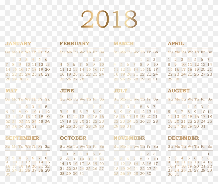2018 Calendar Png Clipart #123891