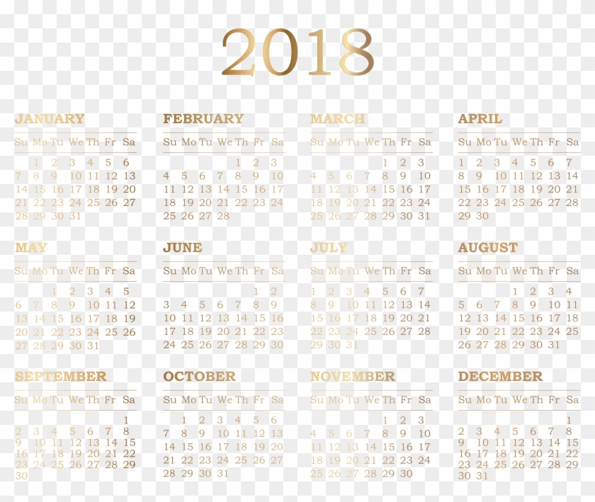 2018 Calendar Png Clipart