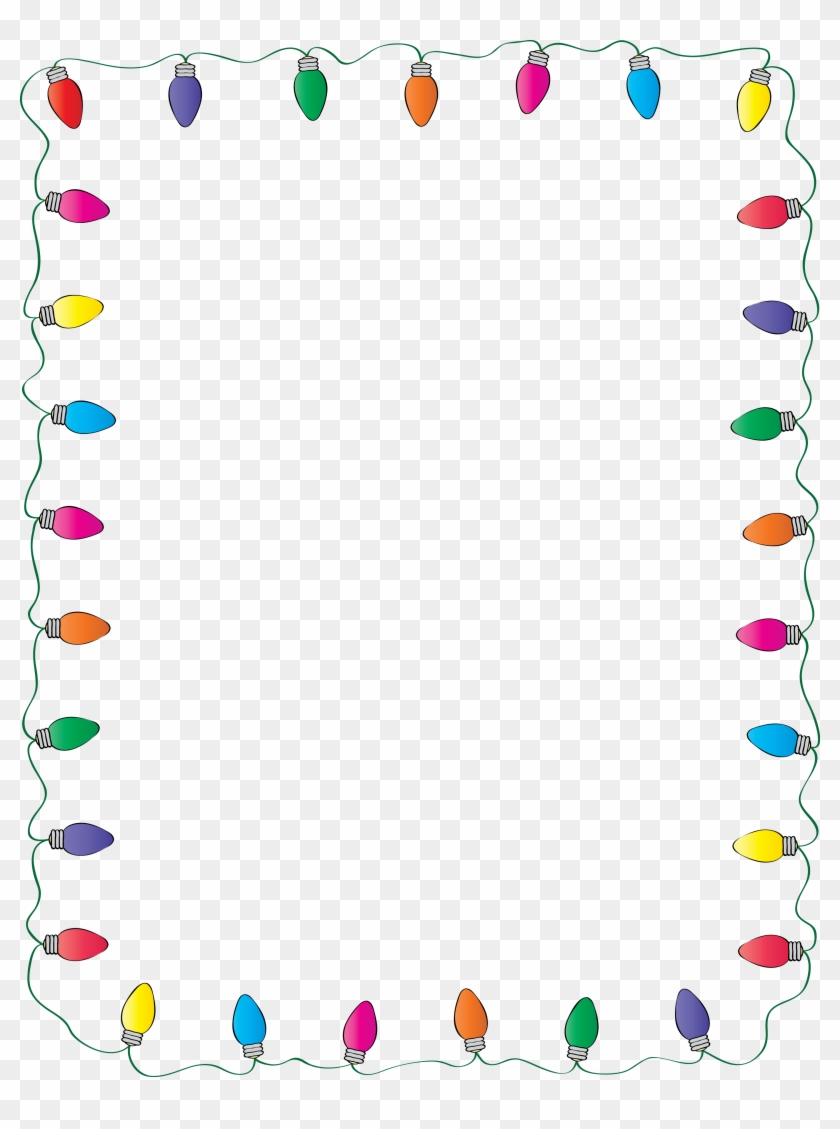Christmas Lights Boarder Borders Free, Page Borders, - Transparent Christmas Light Border Clipart #124262