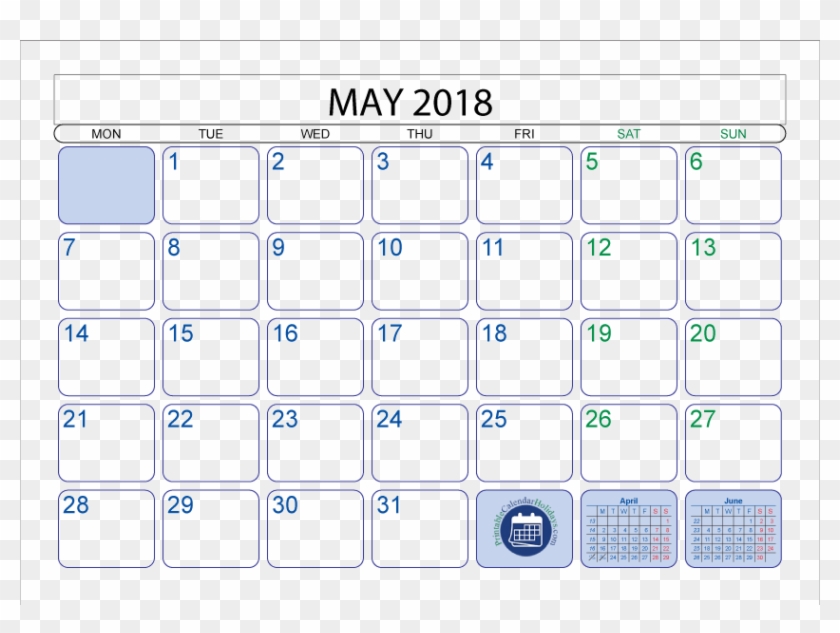 842 X 595 7 - French May Calendar 2018 Clipart #124263