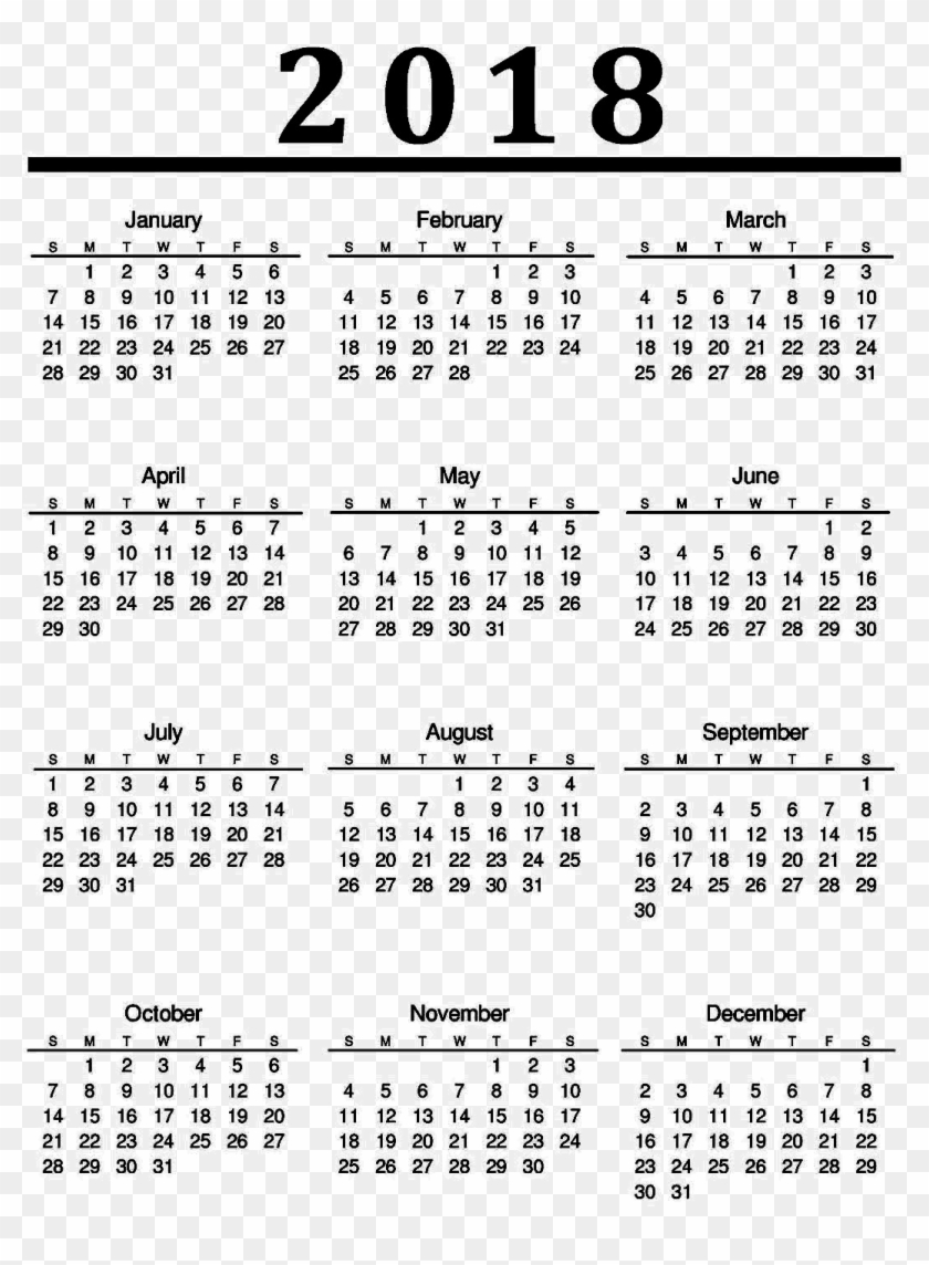Calendar 2018 Png Photo - Png Transparent Calendar Png 2018 Clipart