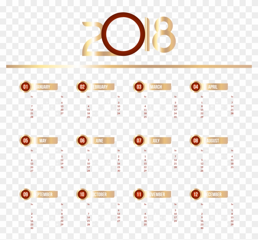 2018 Calendar Png Clipart #124534