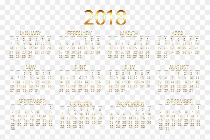 Medium Image - Calendar 2018 Transparent Background Clipart
