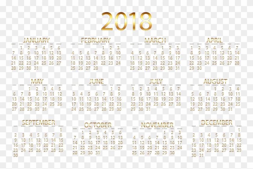 Medium Image - Calendar 2018 Transparent Background Clipart #124821