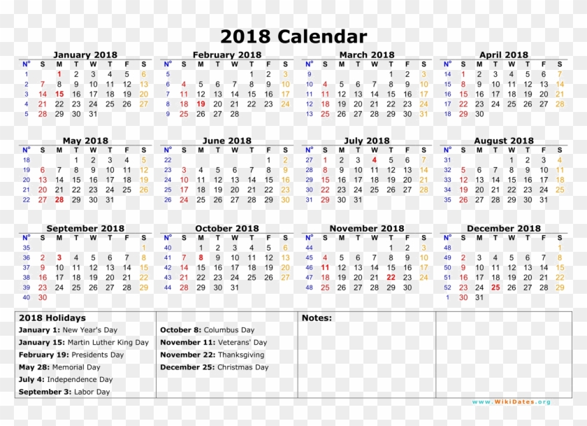 Calendar 2018 Png Template - Cw Calendar Week 2018 Clipart