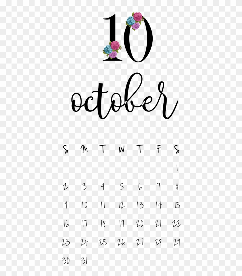 October Creative Calendar, Calendar Design, 2018 Printable - Creative Calendar October 2018 Clipart
