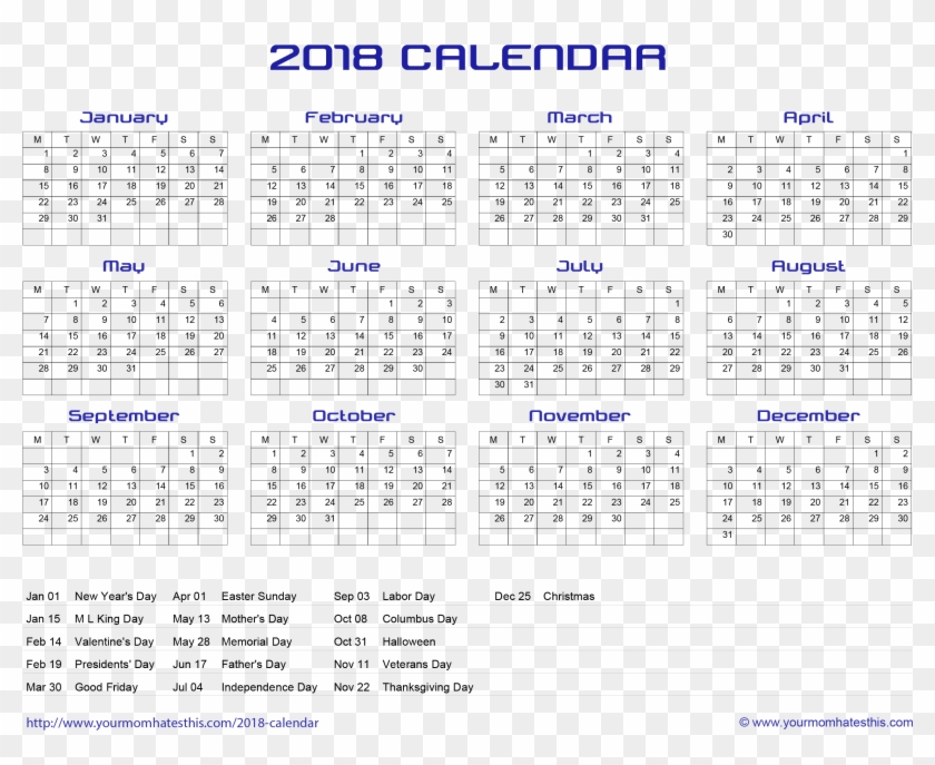 Free Empty Calendar Png - Kalender 2018 Untuk Wallpaper Laptop Clipart