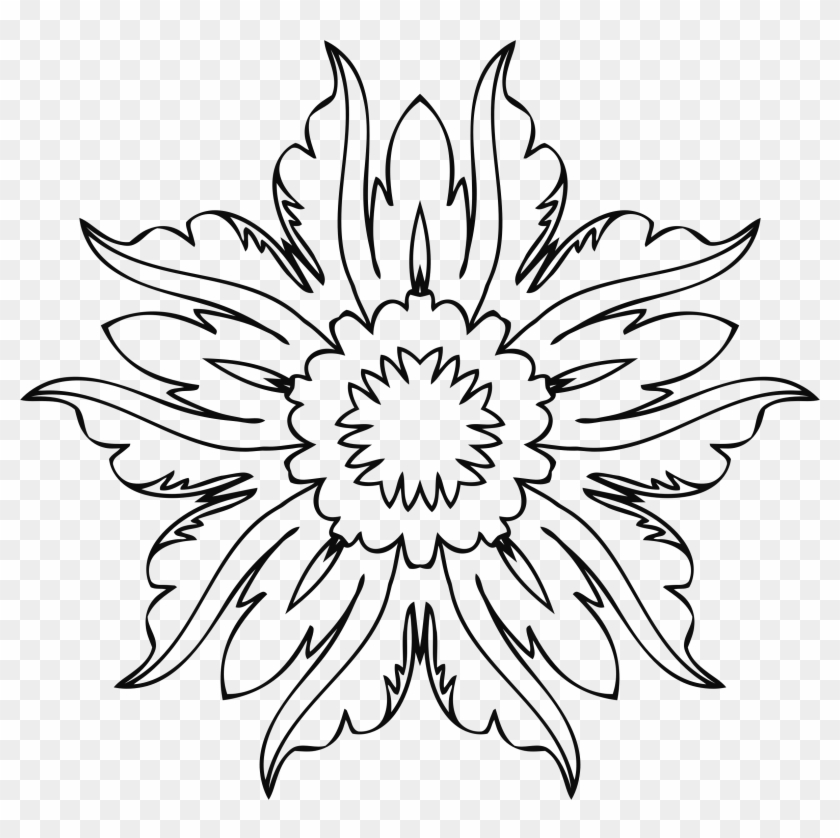 Clipart Flower Line Art - Line Art Flower Designs - Png Download #125474