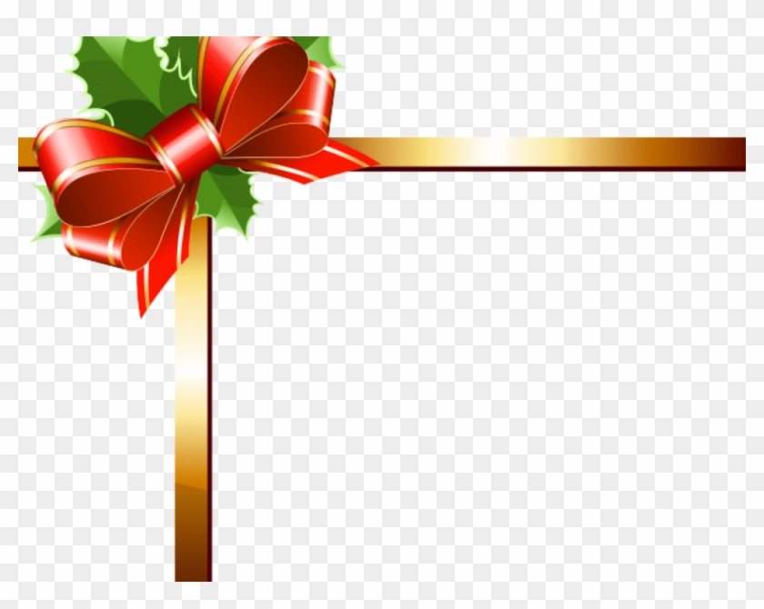Free Png Download Gold Christmas Corner Border Png - Gold Christmas Ribbon Png Clipart
