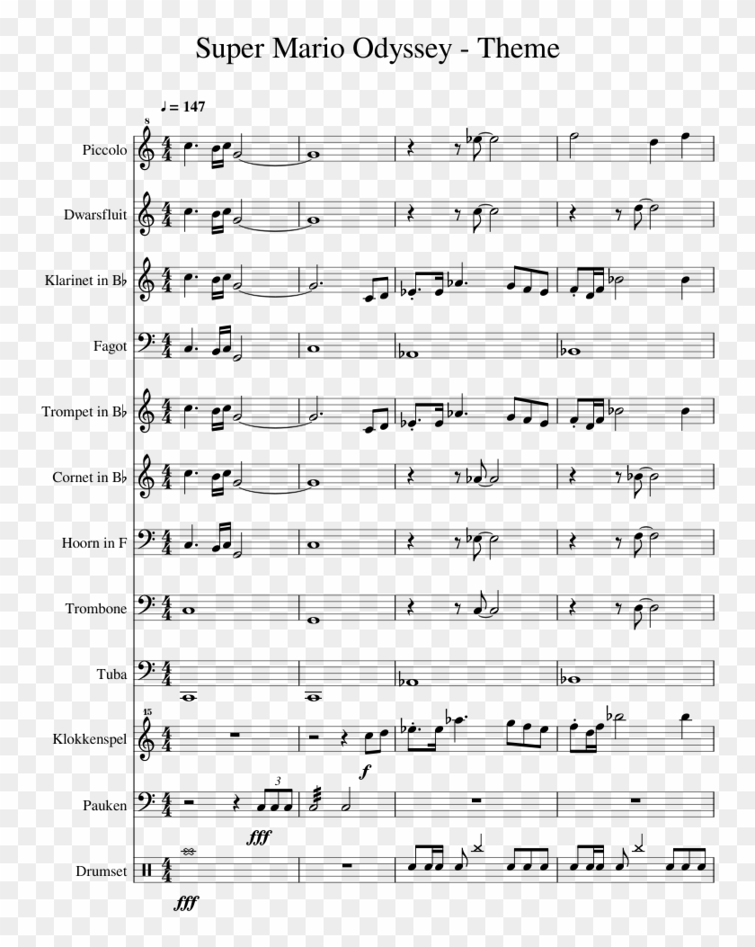 Super Mario Odyssey - Don T Stop Believing Flute Sheet Music Clipart