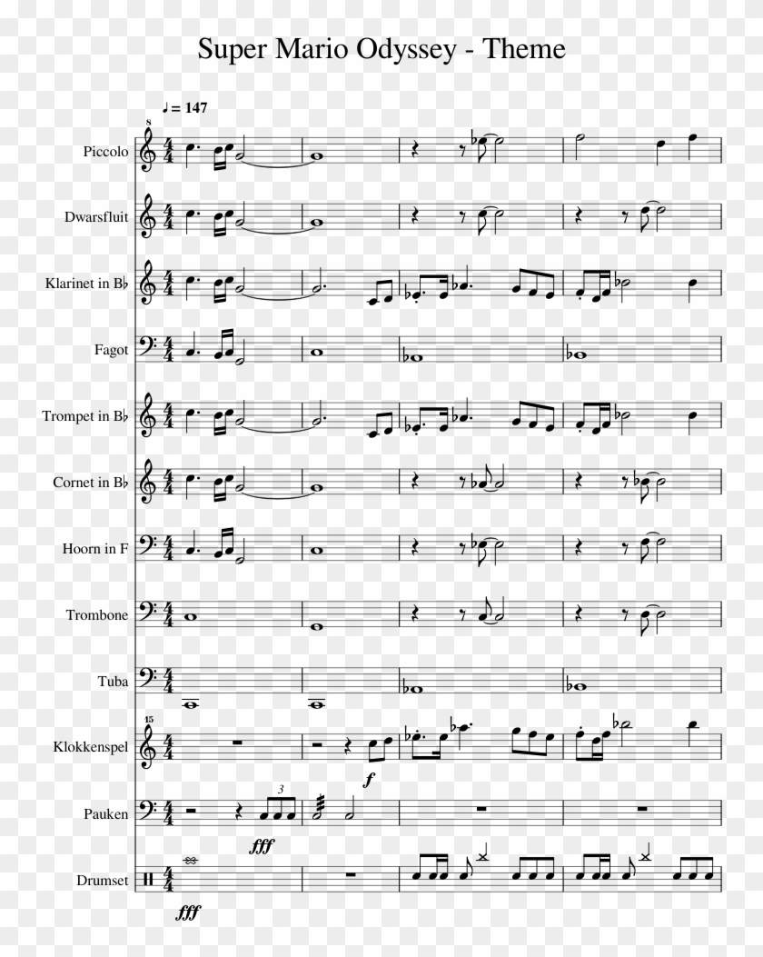 Super Mario Odyssey - Don T Stop Believing Flute Sheet Music Clipart #125670