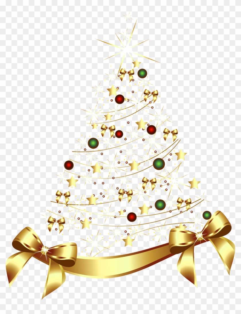 Vector Black And White Download Gold Christmas Clipart - Gold Christmas Tree Png Transparent Png