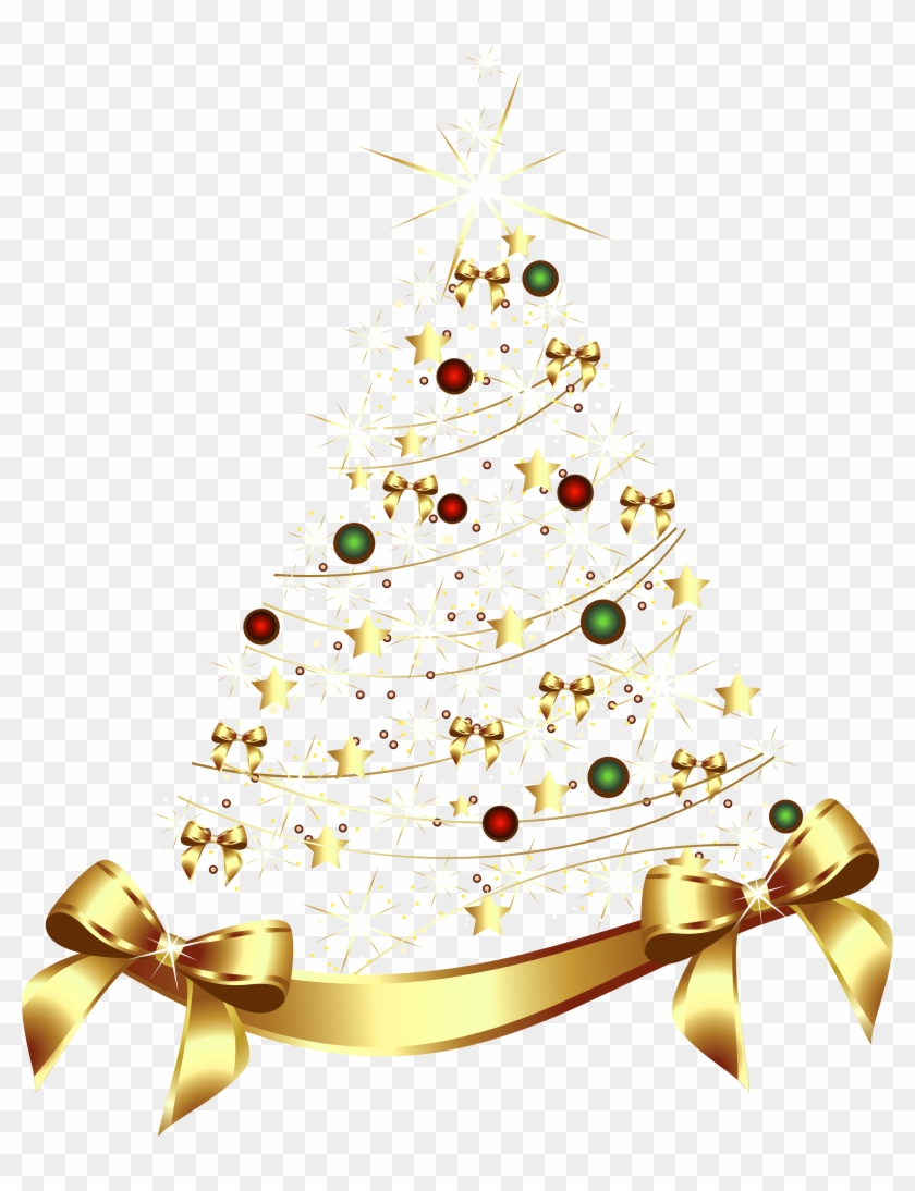 Vector Black And White Download Gold Christmas Clipart - Gold Christmas Tree Png Transparent Png #125809