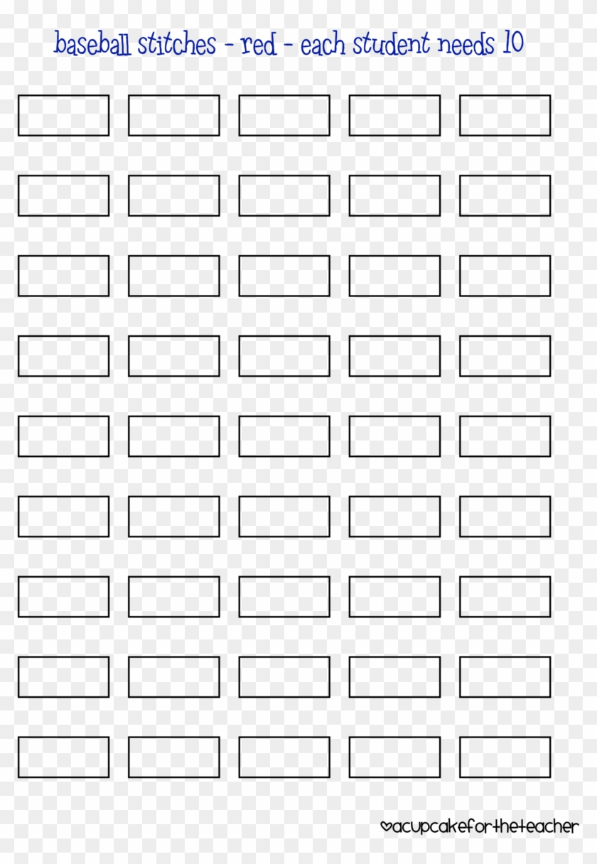 Baseball Stitches Red Each Student Needs 10 Acupcakefortheteacher - Cross Clipart