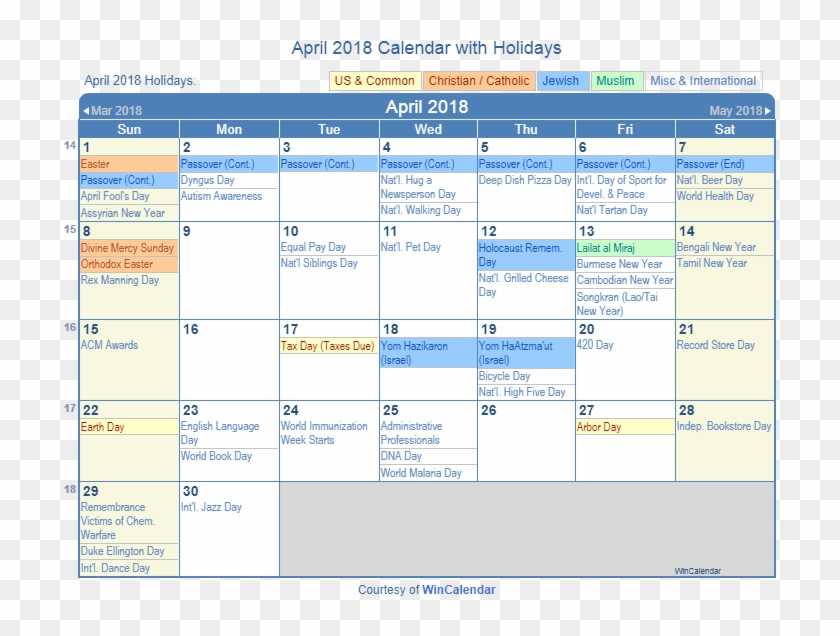 March 2019 Calendar With Holidays Clipart