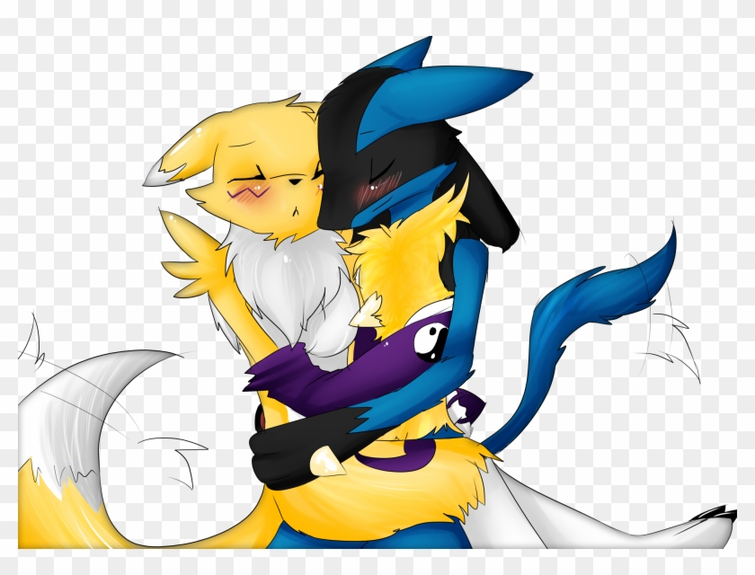 Request Of Guardianstriker Lucario X Renamon By Ana - Lucario And Renamon Love Clipart