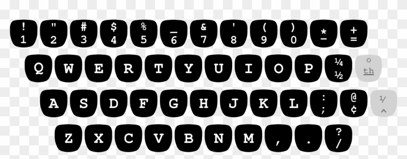 Open - Typewriter Keyboard Layout Clipart