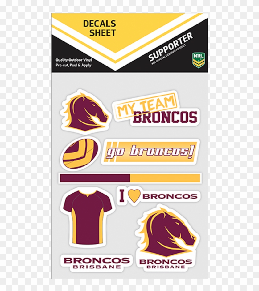 Brisbane Broncos Nrl Mixed Logo Car Decals - Brisbane Broncos Sticker Clipart #127156
