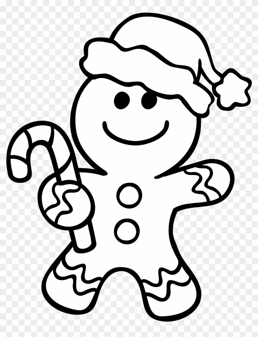 Gingerbread Man Outline - Printable Gingerbread Man Coloring Page Clipart