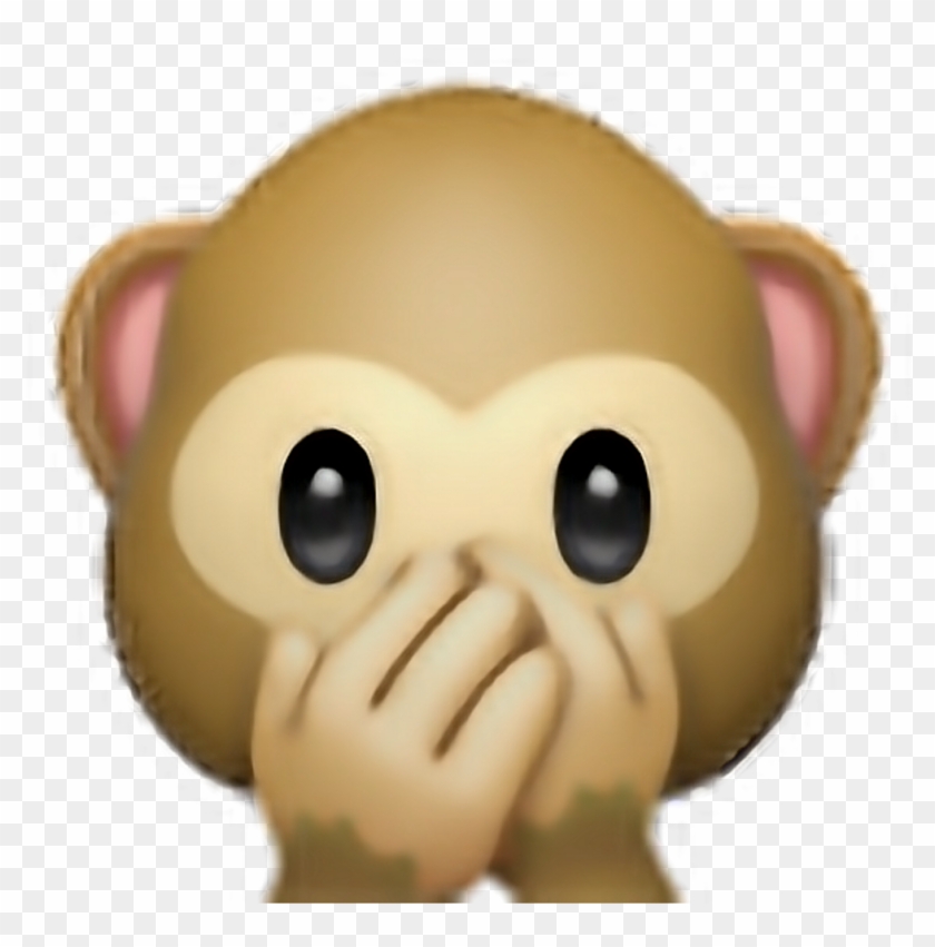 Emoji Sticker - Monkey With Hand Over Mouth Clipart