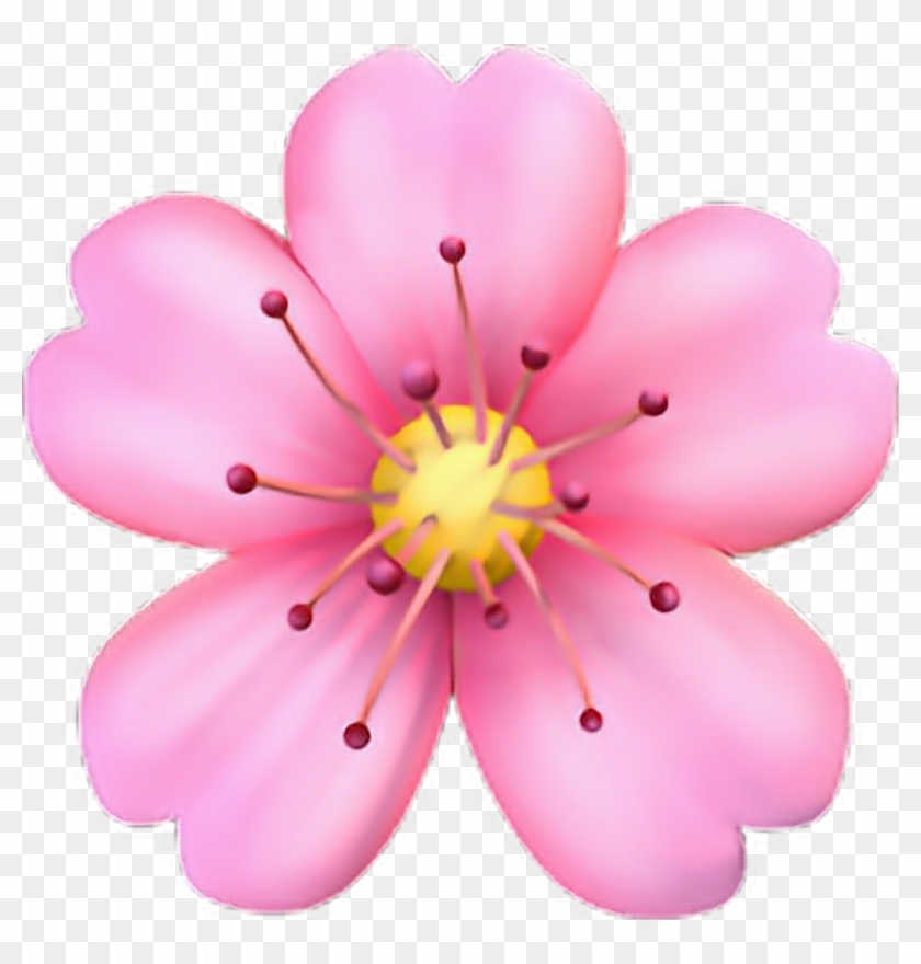 Png Sticker - Cherry Blossom Emoji Png Clipart #127863