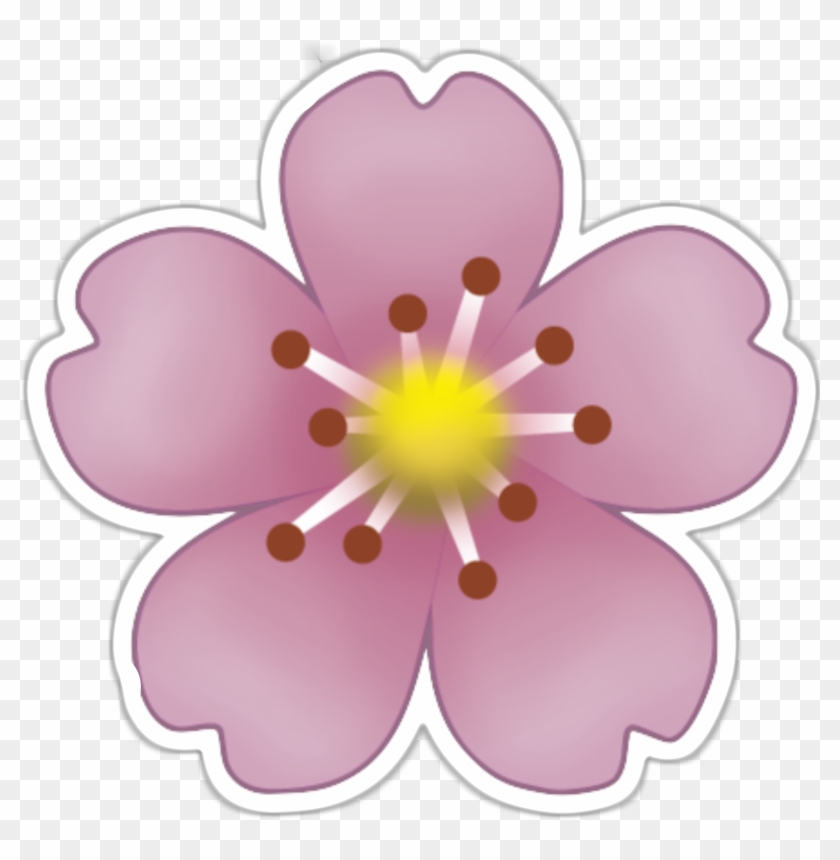 Emoji Sticker Pink Flowers Clip Art - Sakura Flower Emoji Transparent - Png Download #127905