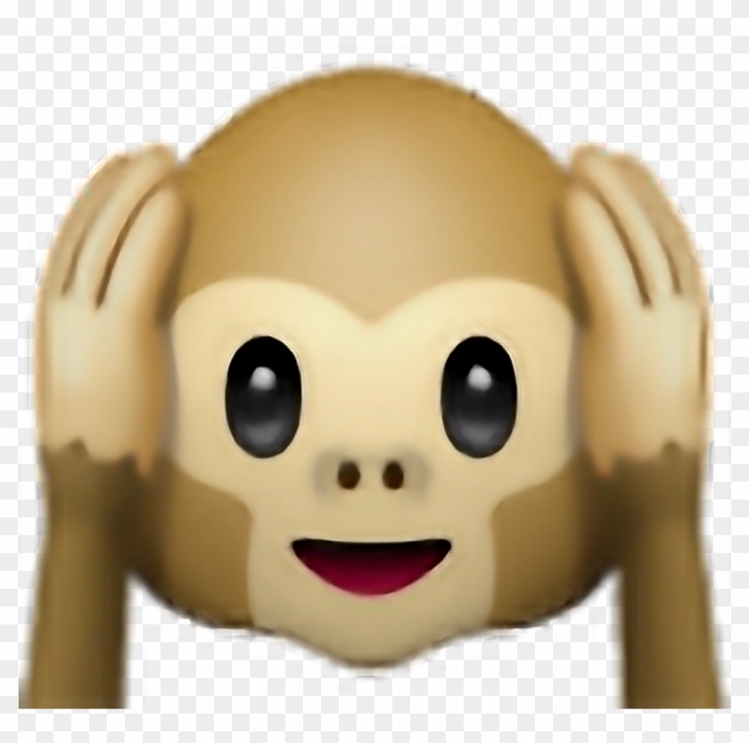 Emoji Sticker - Monkey Hear No Evil Emoji Clipart #127925