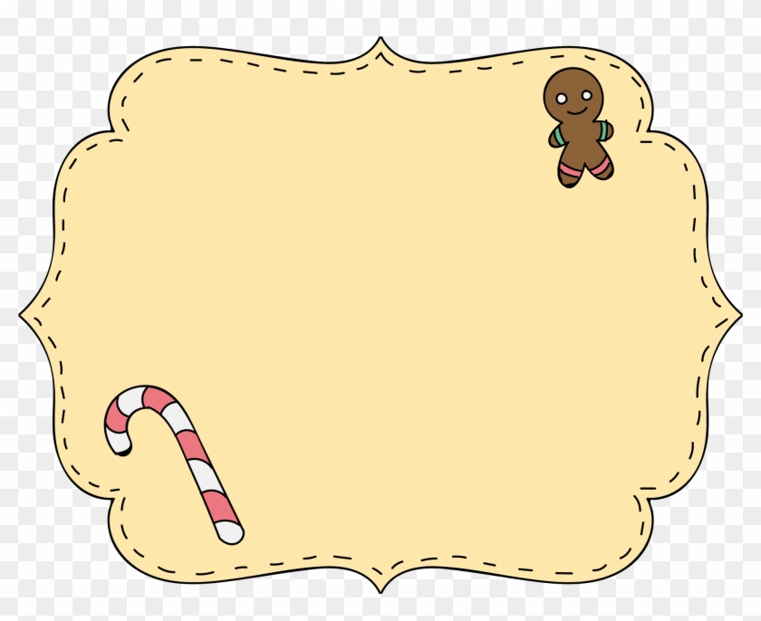 Christmas Decoration Text Label - Free Gingerbread Man Clipart Border - Png Download #128122