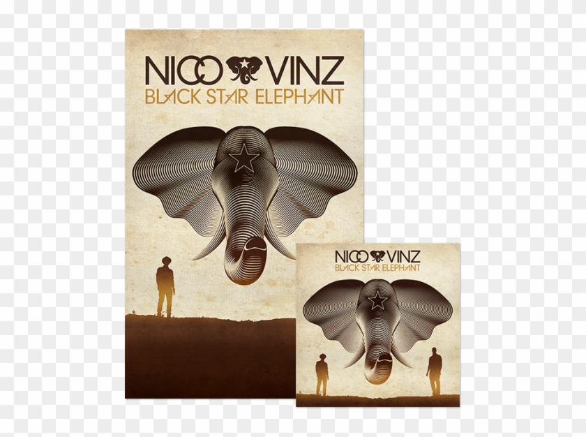 Click For Larger Image - Nico & Vinz Black Star Elephant Clipart