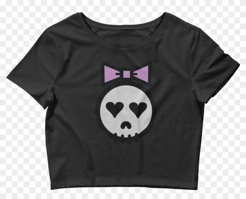 "girl Skull Emoji" Women's Crop Tee - Stop Plastic Pollution Shirt Clipart