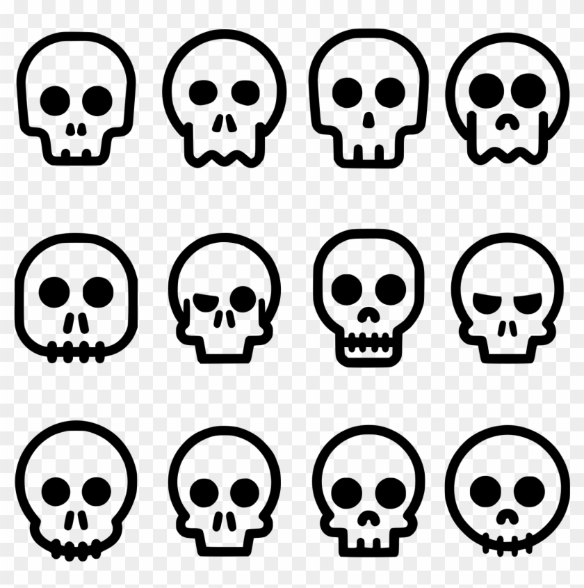 Big Image - Simple Cartoon Skull Tattoo Clipart #128767