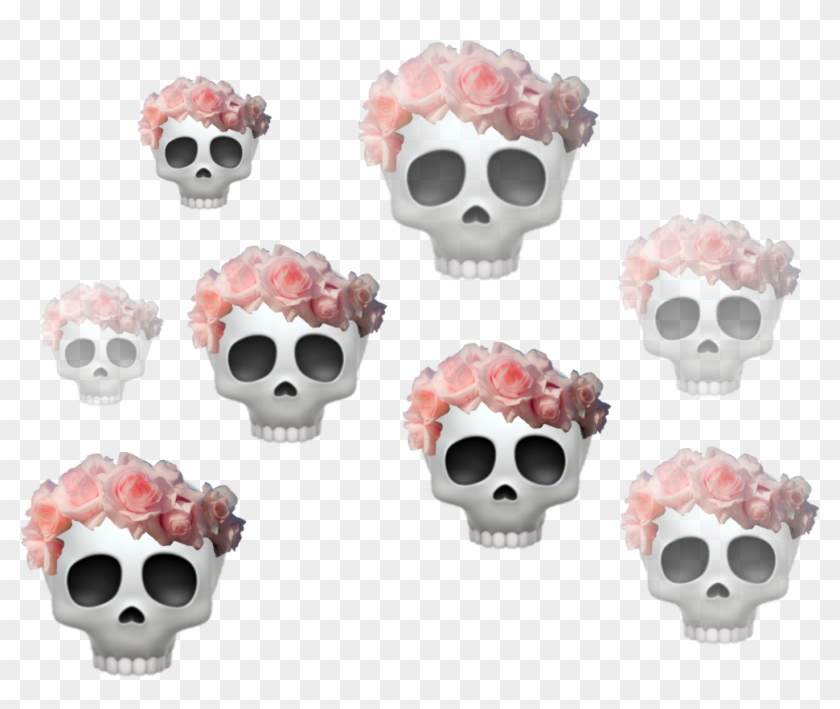 Emoji Crown Skeleton Skull Tumblr Heartcrown Roses - Skull Clipart