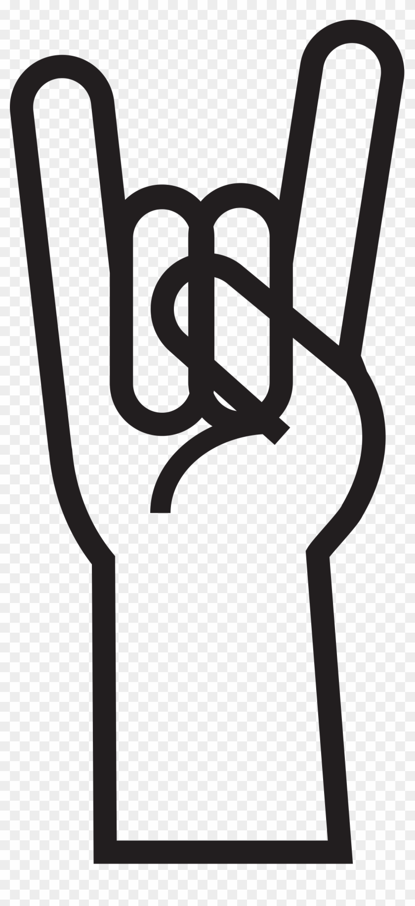 Open - Sign Of The Horns Clipart